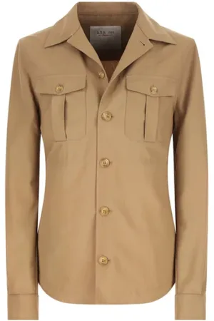 L.B.M. 1911 Jakke, Herre, , M, Bomuld, Casual Overshirt i Hasselnød Bomuld