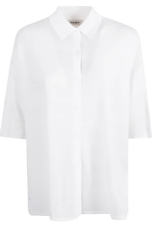 KANGRA CASHMERE Bluser & Skjorter, Dame, Hvid, L, Linned, Hvidt Linnedtrøje
