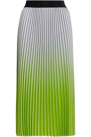 Essentiel Antwerp Nederdel, Dame, Grøn, XS, Polyester, Gradient Plisseret Nederdel