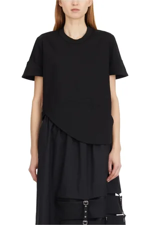 Comme des Garçons Top, Dame, Sort, S, Bomuld, Asymmetrisk Bomuld T-shirt
