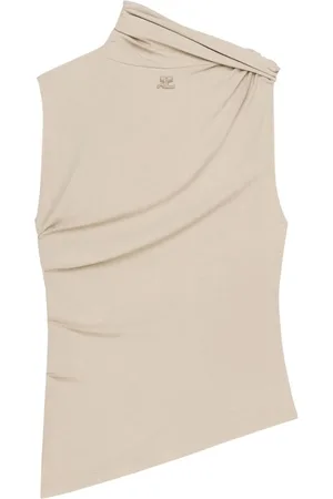Courrèges Top, Dame, , M, Logo Patch Asymmetrisk Ærmeløs Top