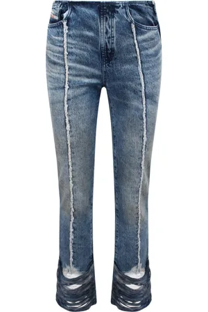 Diesel Jeans, Dame, Blå, W26, Bomuld, Bootcut Jeans D-Ginna
