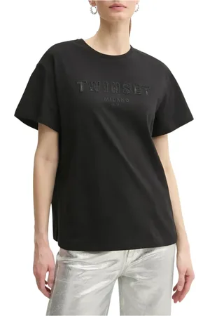 Twin-Set Top, Dame, Sort, XL, Logo T-shirt