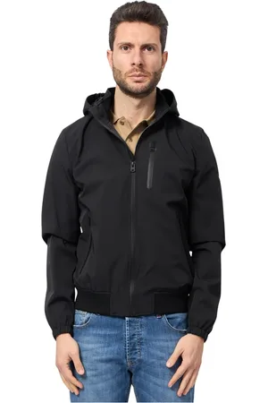 YES ZEE BY ESSENZA Jakke, Herre, Sort, 3XL, Uld, Sort Bomberjakke med hætte