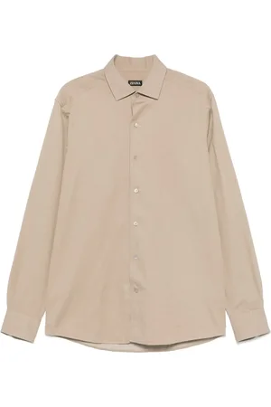 Ermenegildo Zegna Skjorte, Herre, , M, Bomuld, Bomuld Linned Skjorte Produceret i Italien