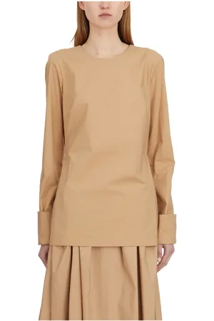 Thelatest Bluser & Skjorter, Dame, , S, Bomuld, Bomuld Crewneck Bluse
