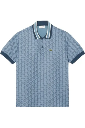 Lacoste Top, Herre, Blå, L, Bomuld, Klassisk Jacquard Polo Skjorte