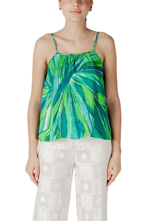 ONLY Top, Dame, Grøn, S, Uld, Grøn Tropisk Blad Print Tank Top