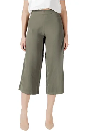 ONLY Bukser, Dame, Grøn, M, Uld, Grønne Wide-Leg Culottes
