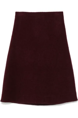 Jil Sander Nederdel, Dame, Rød, L, Burgundy A-Line Midi Nederdel