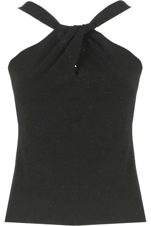 D.EXTERIOR Top, Dame, Sort, M, Uld, Sort Lurex Top med Skulderstropper
