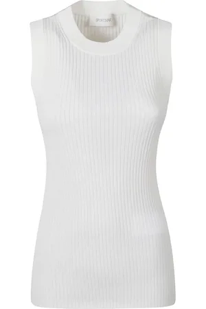 Sportmax Top, Dame, Hvid, L, Bomuld, Ærmeløse top