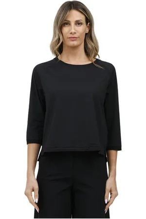 RRD Top, Dame, Sort, S, Uld, Trekvartærmet rund hals top