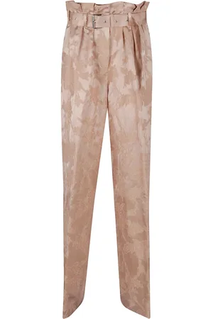 DRIES VAN NOTEN Bukser, Dame, Lyserød, S, Linned, Rosa & Lilla Linnedblandingsbukser