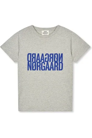 Mads Norgaard Top, Dame, Grå, XL, Cool Print Tee Mid Grey
