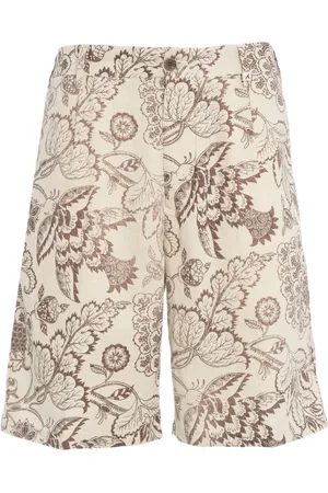 MYTHS Shorts, Herre, Brun, M, Brun Blomstret Bermuda Shorts