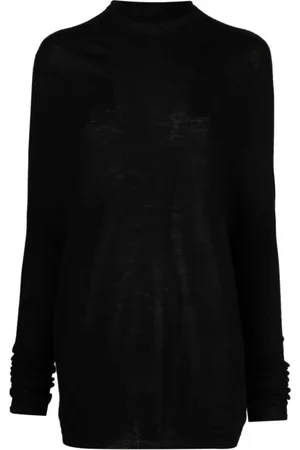 Rick Owens Strik, Herre, Sort, L, Uld, Crater Knit Turtleneck