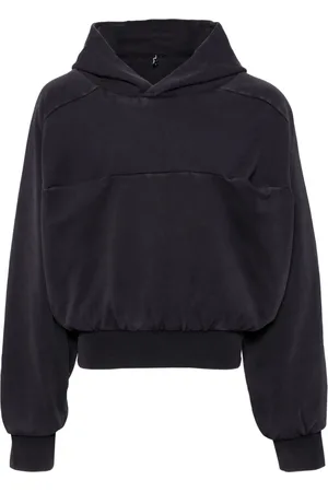 Entire Studios Sweathshirts & Hoodies, Dame, Sort, M, Uld, Dobbelt Hætteblæk Stilfuld Hættetrøje