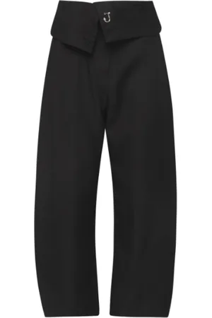 J.W.Anderson Bukser, Dame, Sort, 2XS, Bomuld, Fold Over Bukser
