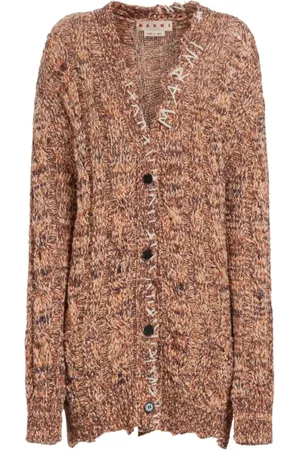 Marni Strik, Dame, Flerfarvet, XS, Rustbrun Oversized Cardigan