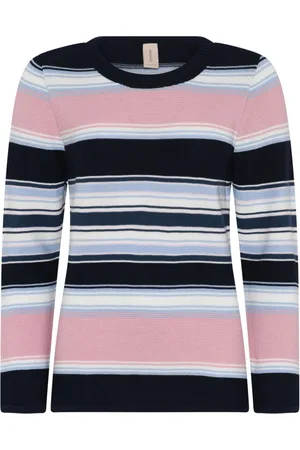Skovhuus Strik, Dame, Flerfarvet, L, Bomuld, Stribet Links Pullo Bluse Marine