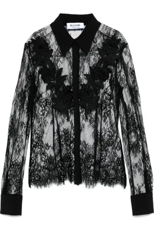 Blugirl Bluser & Skjorter, Dame, Sort, S, Sort klassisk krave skjorte