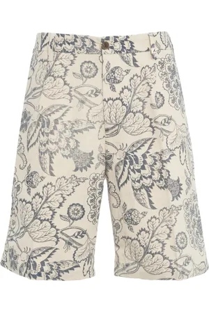 MYTHS Shorts, Herre, Blå, M, Uld, Blå Blomstret Bermuda Shorts