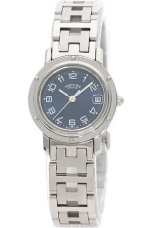 Hermès Pre-owned, Dame, Blå, ONE SIZE, Tyl, Pre-owned Rustfrit stal watches