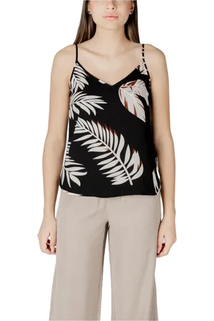 VERO MODA Top, Dame, Sort, XL, Blomstret V-udskæring Cami Top