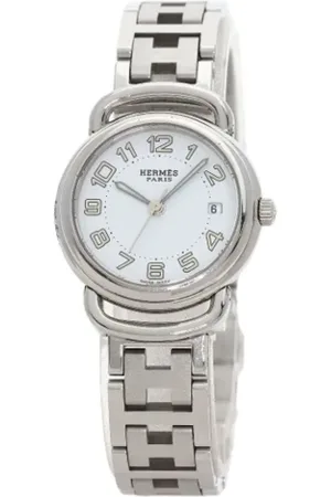Hermès Pre-owned, Dame, Hvid, ONE SIZE, Tyl, Pre-owned Rustfrit stal watches