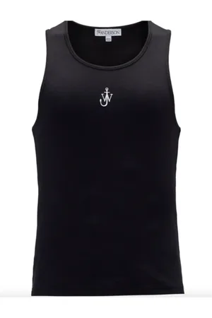 J.W.Anderson Top, Herre, Sort, L, Sort broderet vest