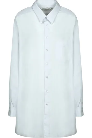 Maison Margiela Bluser & Skjorter, Dame, Hvid, XS, Bomuld, Hvid Oversized Skjorte Klassisk Krave