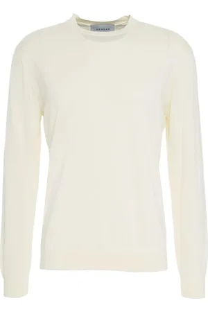Gender Strik, Herre, Hvid, 2XL, Uld, Hvid Strik Pullover Stilfuld Sweater