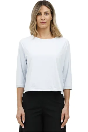 RRD Top, Dame, Hvid, S, Uld, Trekvartærmet rund hals top
