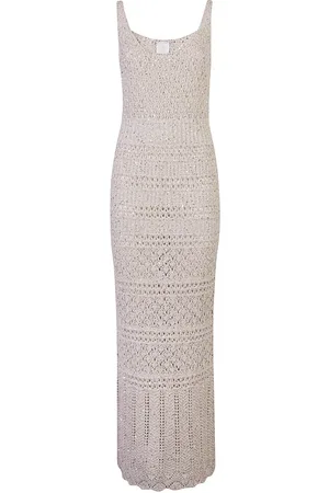 ELEVENTY Kjole, Dame, , XS, Bomuld, Lang Strik Kjole med Lurex