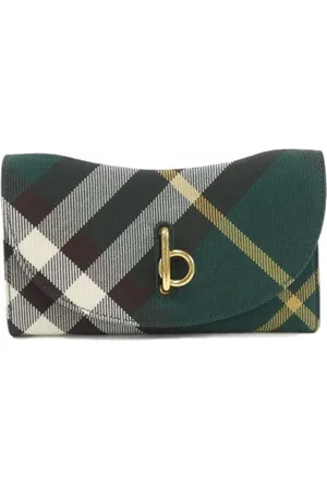 Burberry Pre-owned, unisex, Grøn, ONE SIZE, Tyl, Pre-owned Canvas punge