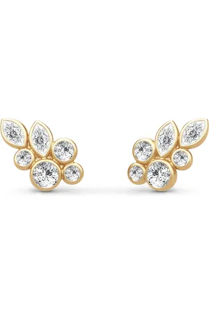 Julie Sandlau Tilbehør, Dame, Gul, ONE SIZE, Uld, Wisteria Earstud i Hvid Cubic Zirconia