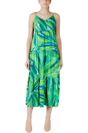 ONLY Kjole, Dame, Grøn, S, Blomstret V-Neck Maxi Kjole
