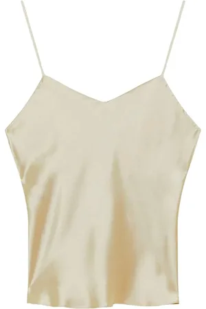 Patrizia Pepe Top, Dame, , XS, Polyester, Ivory Lingeri Top med Flydetalje