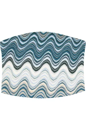 MC2 SAINT BARTH Top, Dame, Blå, L, Elastisk Bag Bandeau Top Regelmæssig Pasform