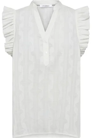Co`Couture Bluser & Skjorter, Dame, Hvid, XS, Uld, Hvid Rynket Ærme Top