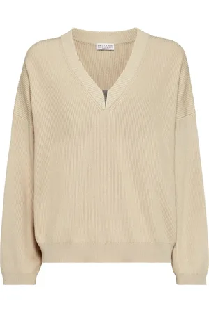 Brunello Cucinelli Strik, Dame, Hvid, XS, Hvid Sweater Dametøj