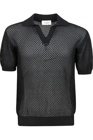 LANEUS Top, Herre, Sort, M, Strikket Polo Skjorte