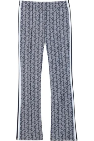 Lacoste Bukser, Dame, Blå, M, Bomuld, Økologiske bomuldsflared joggers Monogram Jacquard