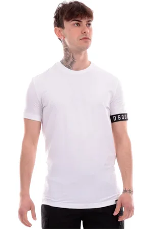 Dsquared2 Top, Herre, Hvid, M, Bomuld, Ikonisk Banda Kortærmet T-shirt