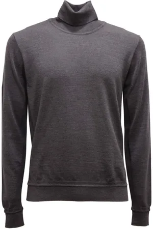 HERNO Strik, Herre, Grå, M, Uld, Uld Turtleneck Sweater Dolcevita Stil