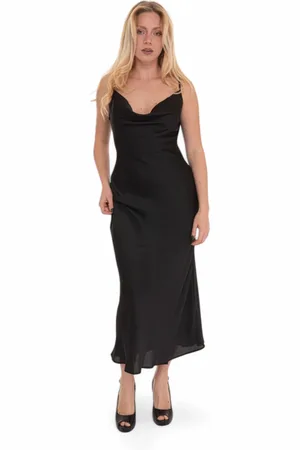 Guess Kjole, Dame, Sort, XL, Uld, Elegant Aftenkjole med Justerbare Stropper