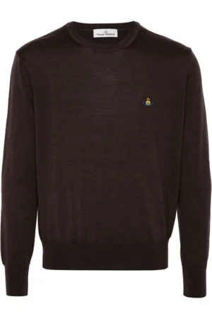 Vivienne Westwood Strik, Herre, Brun, L, Brun Rund Hals Sweater