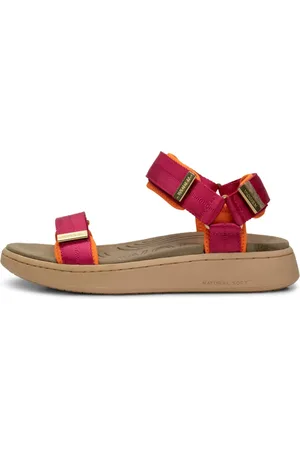 Woden Sko, Dame, Lyserød, 38 EU, Uld, Elegant Flade Sandaler med Stilfulde Fiskehud Detaljer