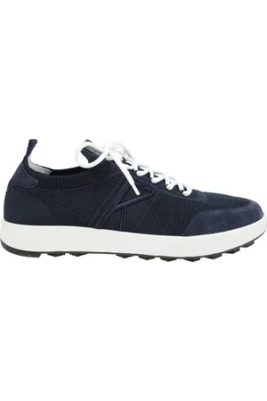 Kiton Sko, Herre, Blå, 42 EU, Bomuld, Strik Sneakers med Fleksibel Sål